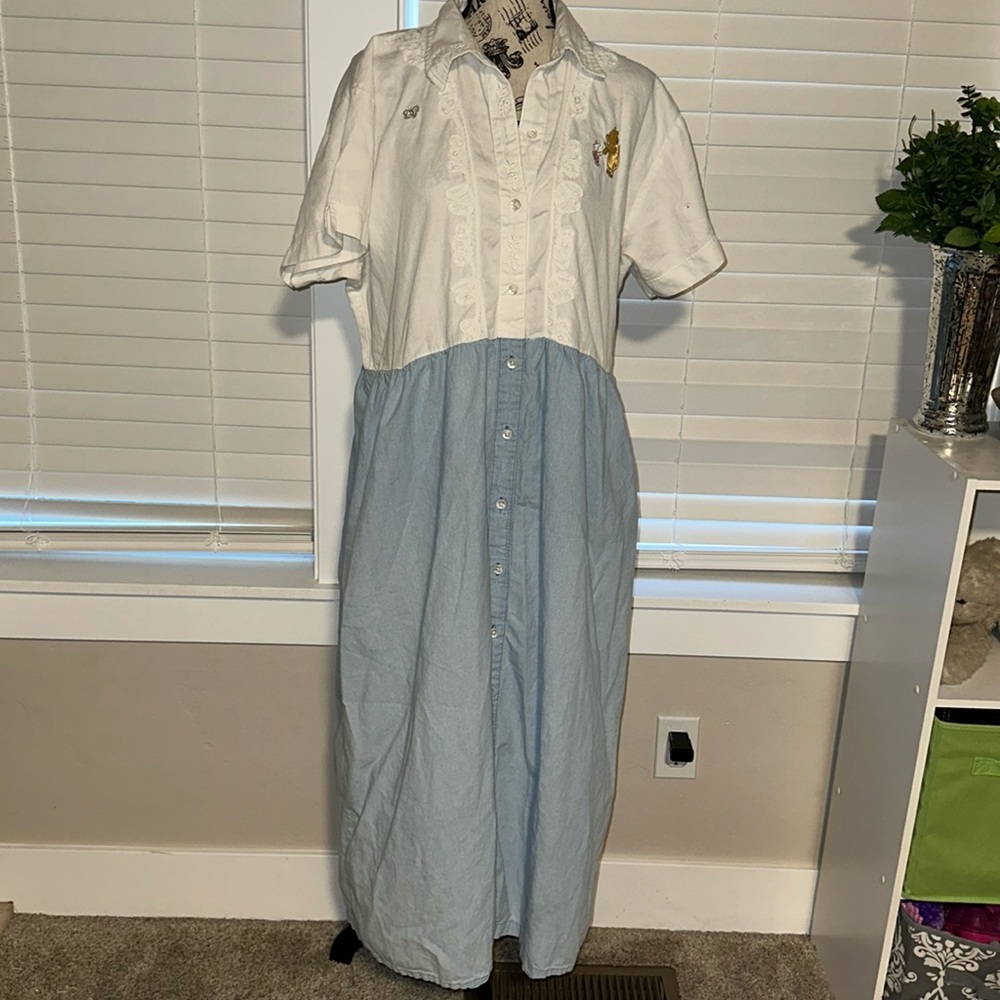 Vintage Winnie The Pooh Denim Disney Store Dress - image 1
